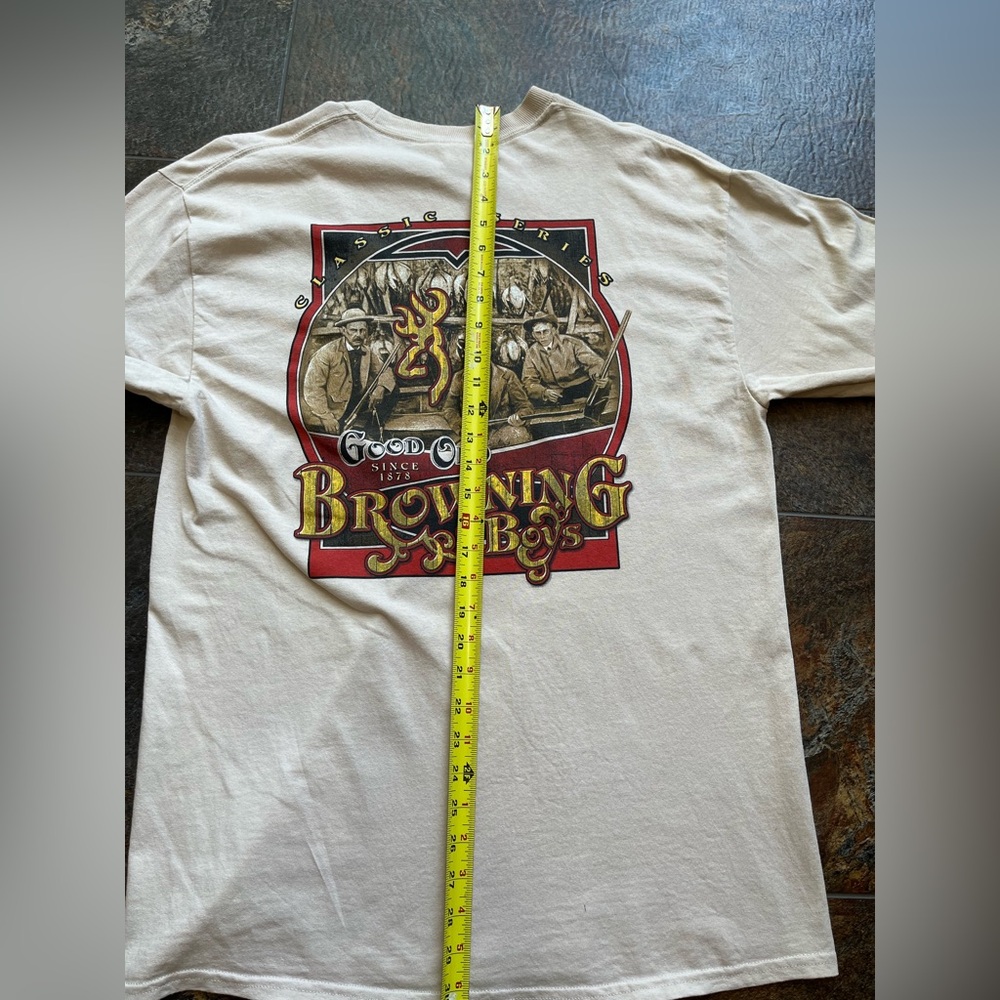 Men’s Browning long sleeve tan/beige graphic tee shirt. Size large - Picture 11 of 11